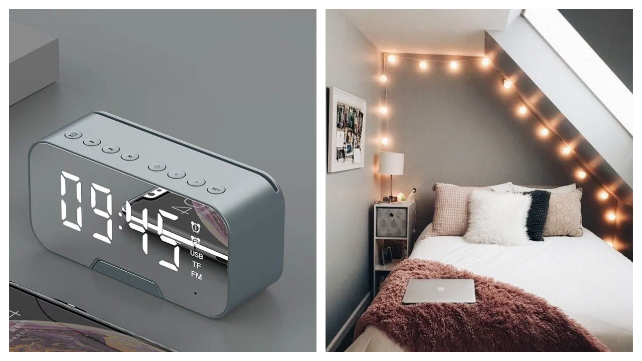LED Mirror Alarm Clock with Bluetooth Speaker