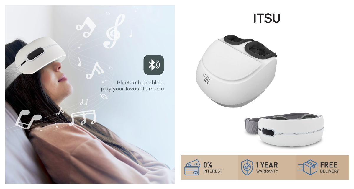ITSU iChillax Heat Therapy Foot Massager + Shiatsu Eye Massager