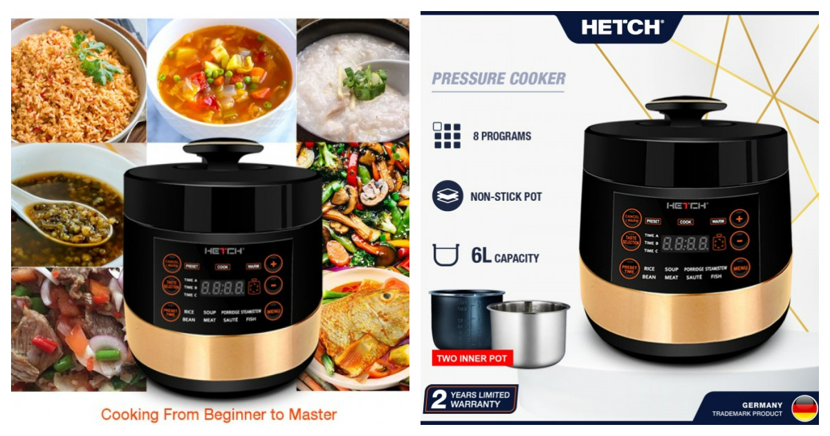 HETCH Non-Stick Pot Pressure Cooker PSC-1608-HC