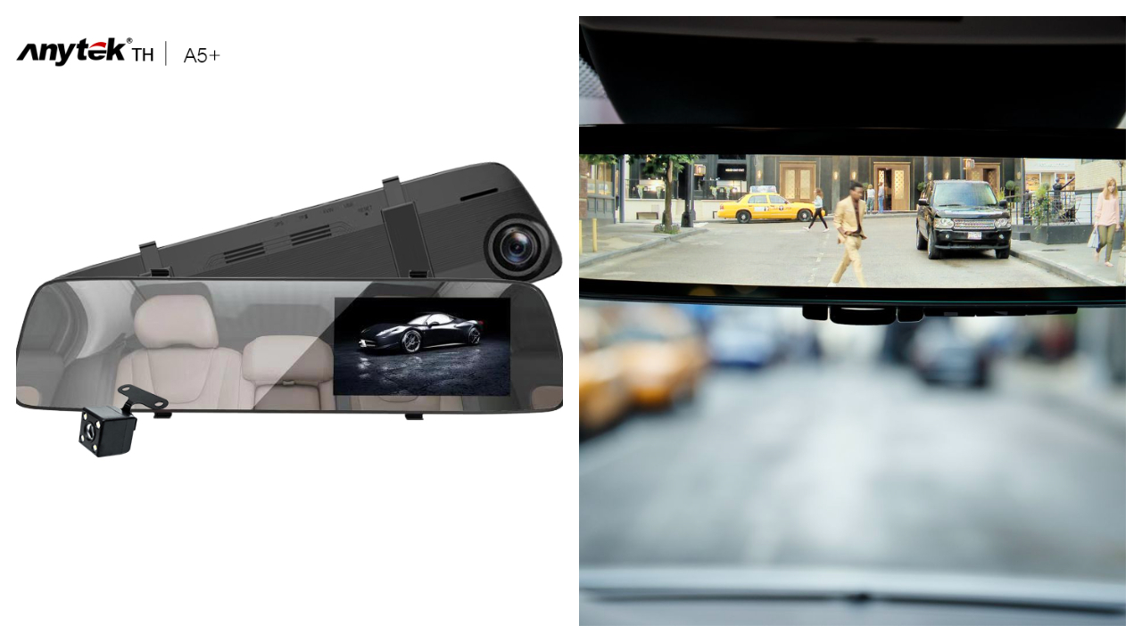 Anytek A5+ Rearview Mirror Dash Cam 4.5