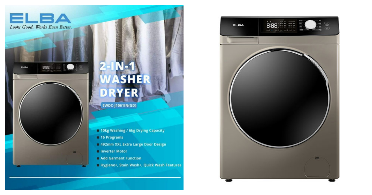 Elba 2-in-1 Washer Dryer (10kg) EWDC-J1061IN(GD)
