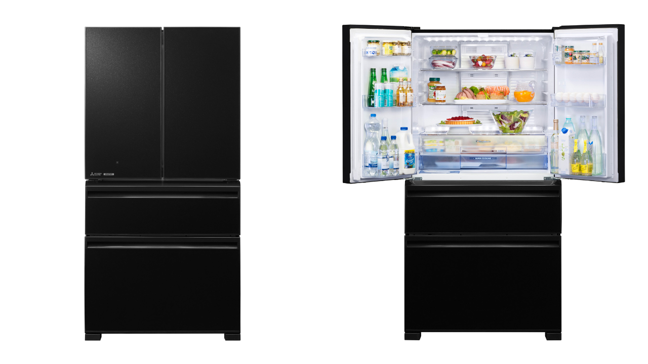 Mitsubishi Refrigerator (630L/Glass Brilliant Black) Inverter Automatic Ice Maker Multi-Door Fridge MR-LX68EM-GBK