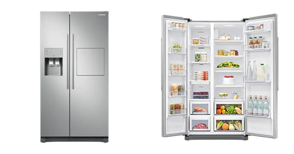 Samsung Side-by-Side Refrigerator, 501L Net Capacity (RS50N3513WW/EU)