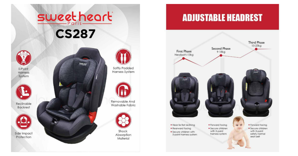 Sweet Heart Paris CS287 Baby Car Seat