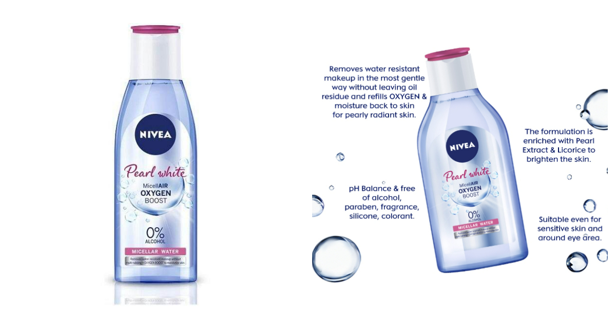 NIVEA Face Care Micellar Water Make Up Clear Pearl White