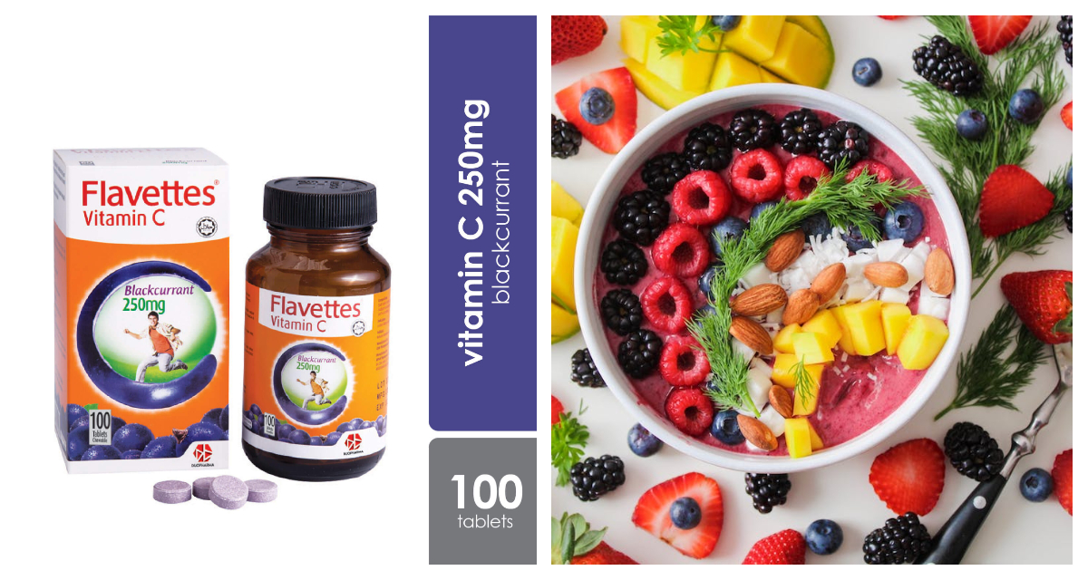 Flavettes Vitamin C Blackcurrant 250mg (100s)