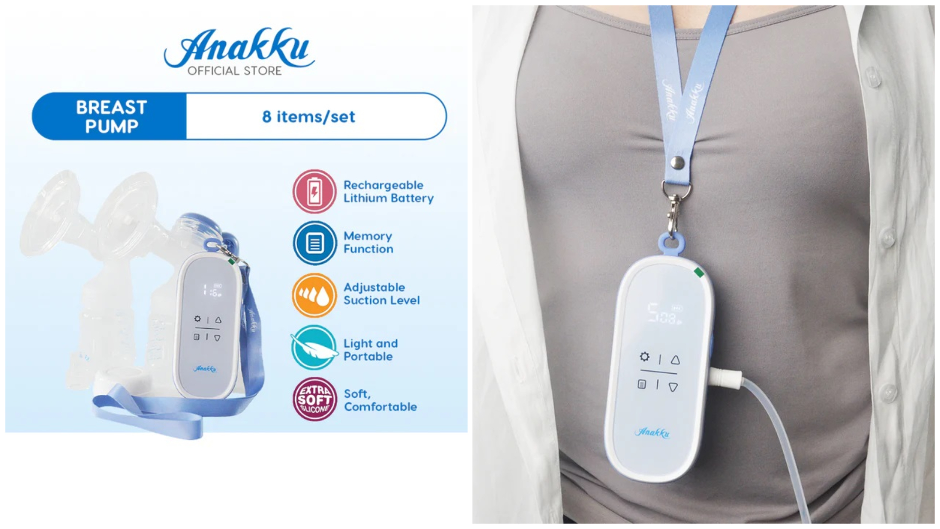 Anakku Smart Double Electric Breast Pump Payudara Elektrik Berkembar 164-117