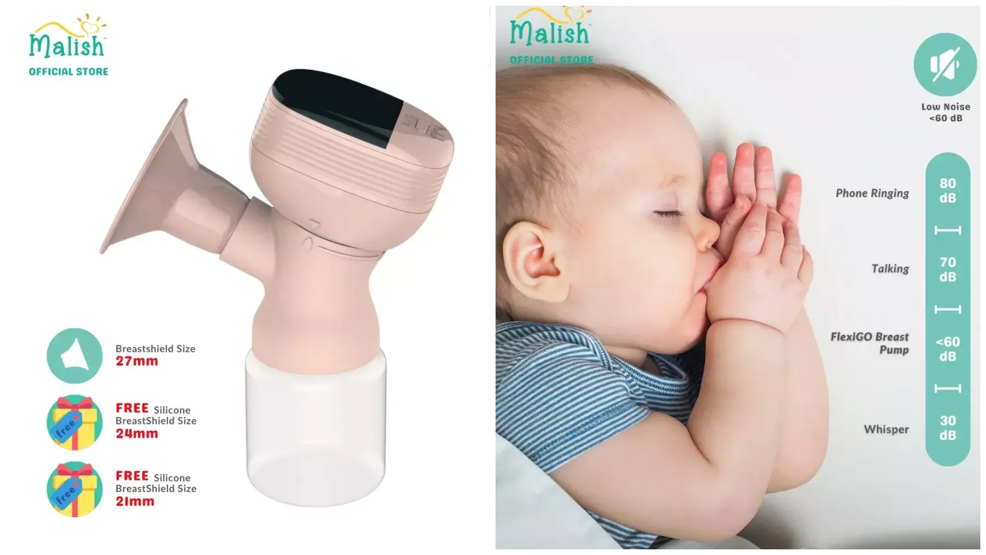 Malish FlexiGo Rechargeable Single Breast Pump