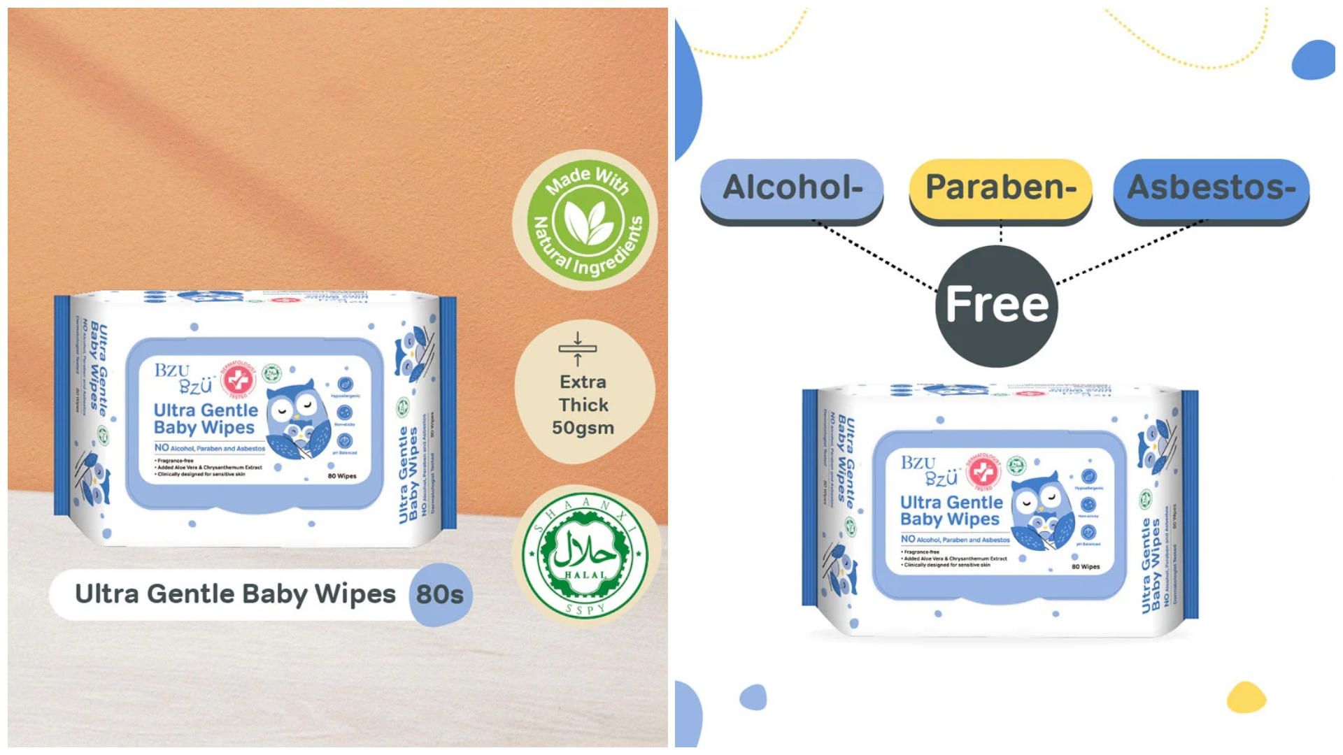 BZU BZU Ultra Gentle Baby Wipes