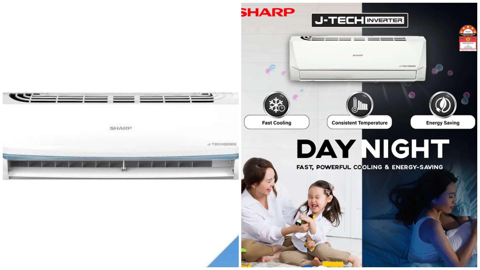 SHARP AHX13BED SPLIT AIR COND 1.5HP INVERTER J-TECH